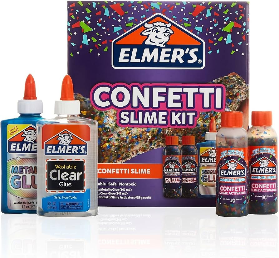 Elmer’s Confetti Slime Kit, Slime Supplies Include Metallic Glue, Clear Glue, Confetti Magical ... | Amazon (US)