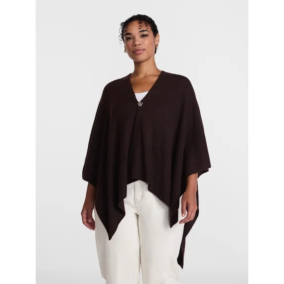 Scenario Women's Button Front Ruana, Mid-weight, Sizes S-XL | Walmart (US)