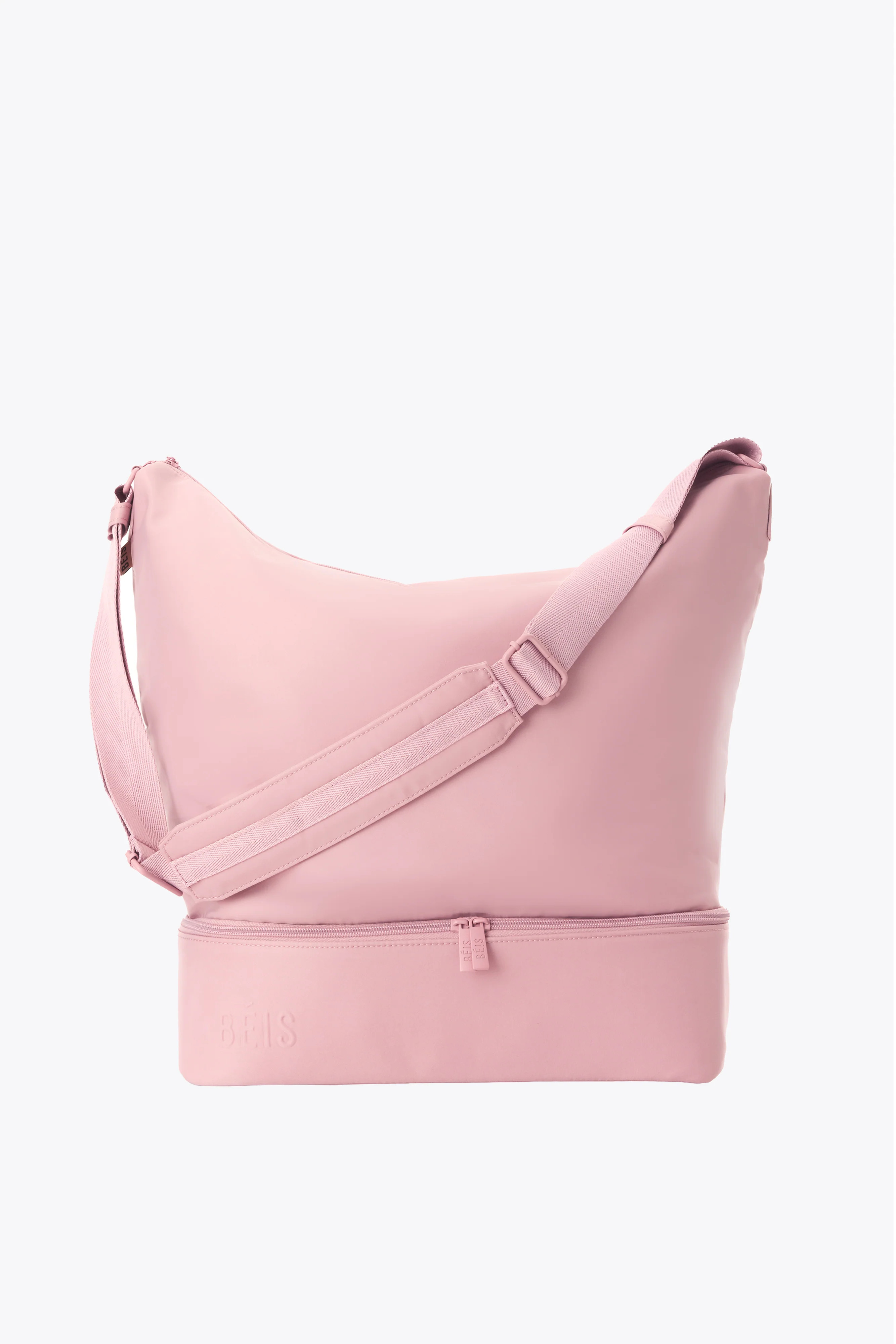 BÉIS 'The Crescent Weekender' in Atlas Pink - Pink Day Crescent Weekender Bag for Travel | BEIS