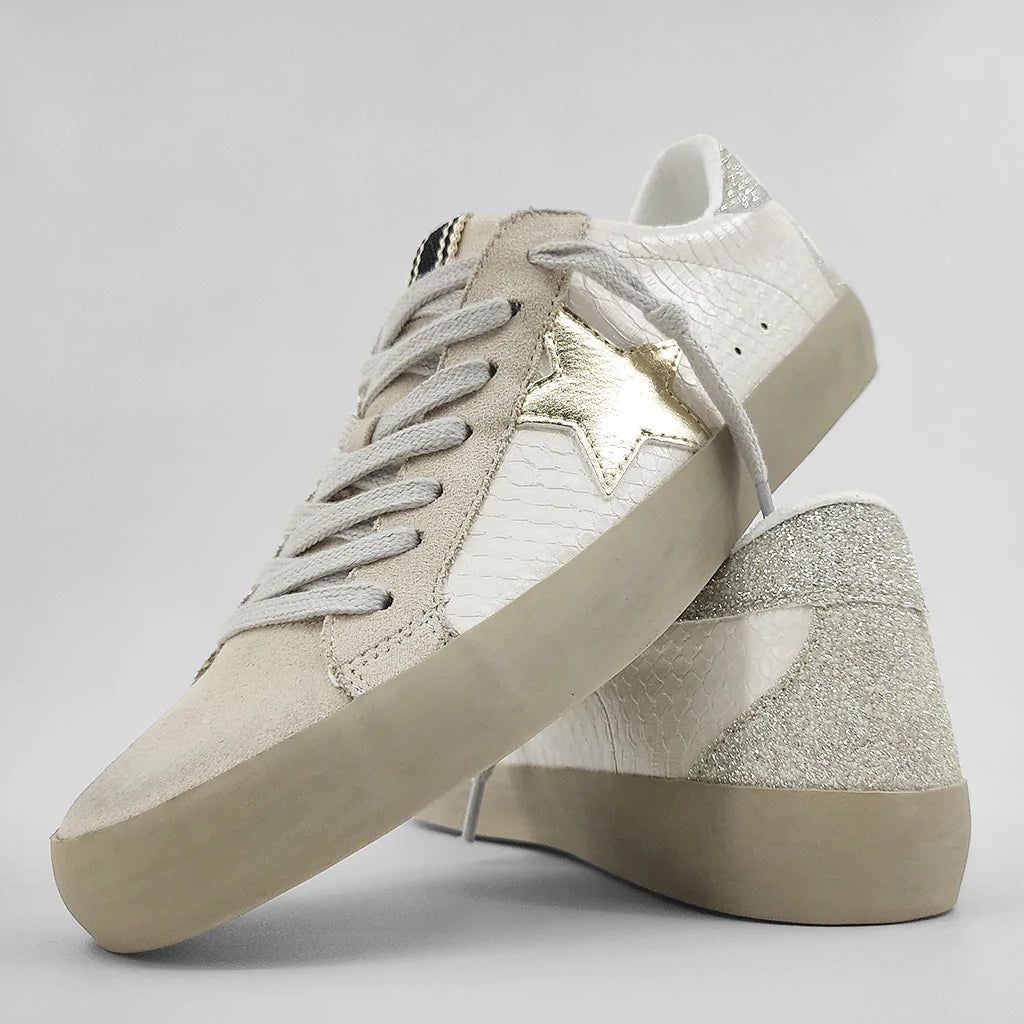 The Bianca Star Sneakers Bone Snake | Wave Avenue Boutique