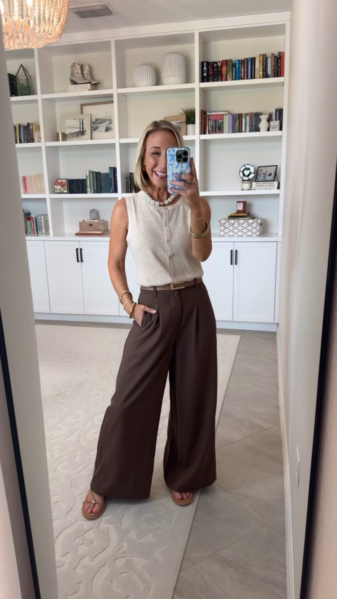 Chic Neutrals - classy pieces for summer and beyond. Coffee Linen Blend Wide Leg Trousers - size XS, Petite. 6 colors. Wool Blend Button Down Sweater Tank - size XS. 6 colors.

#LTKSeasonal #LTKOver40 #LTKWorkwear