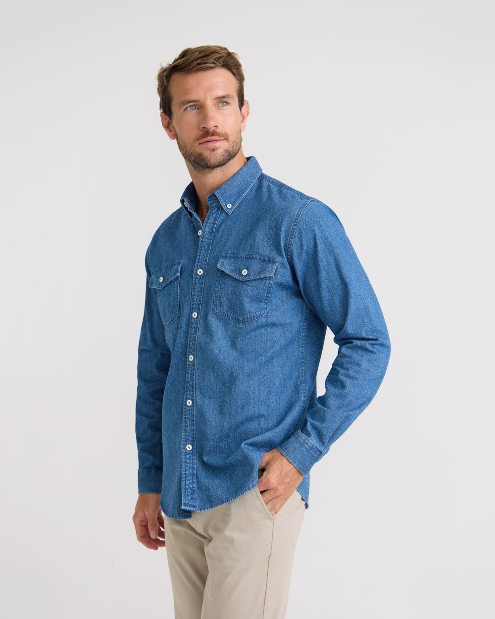 Oxford - Denim Shirt - Casual shirts (Blue Light) Denim Shirt | THE ICONIC (AU & NZ)