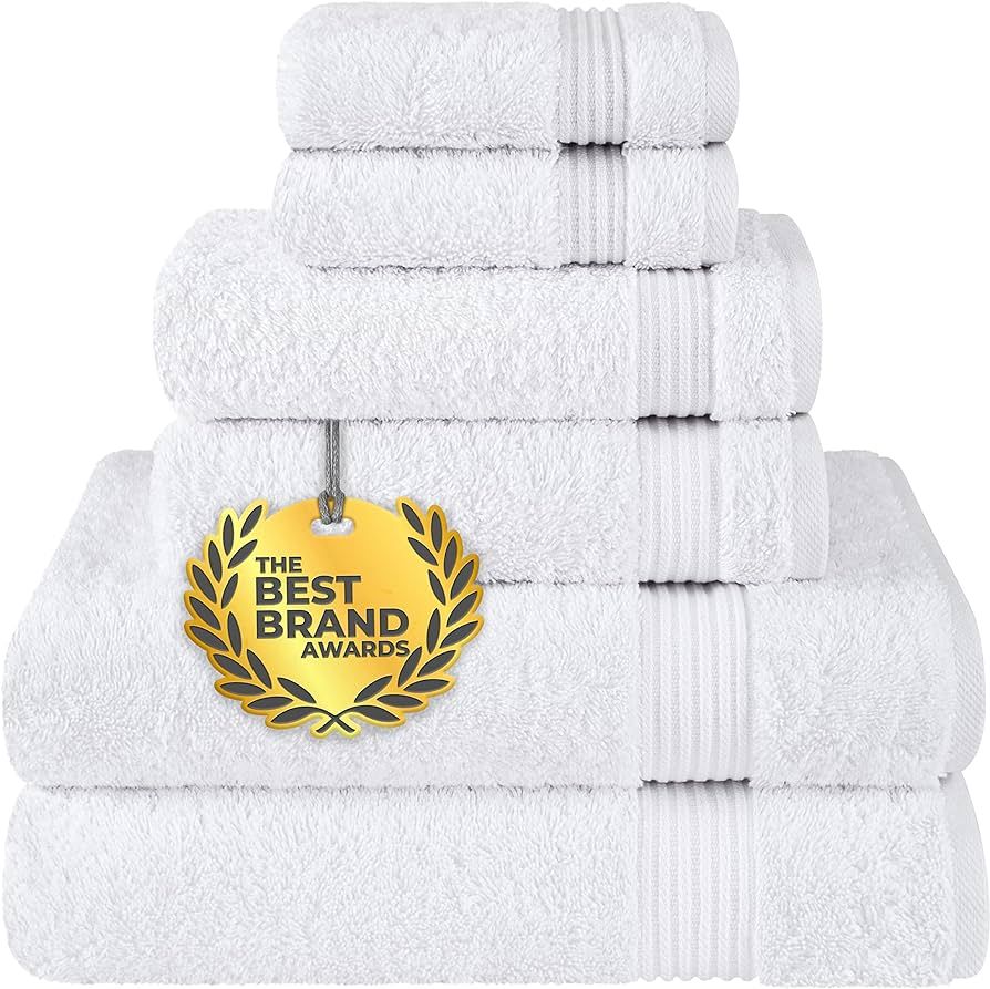 Cotton Paradise 6 Piece Towel Set, 100% Cotton Soft Absorbent Turkish Towels for Bathroom, 2 Bath... | Amazon (US)