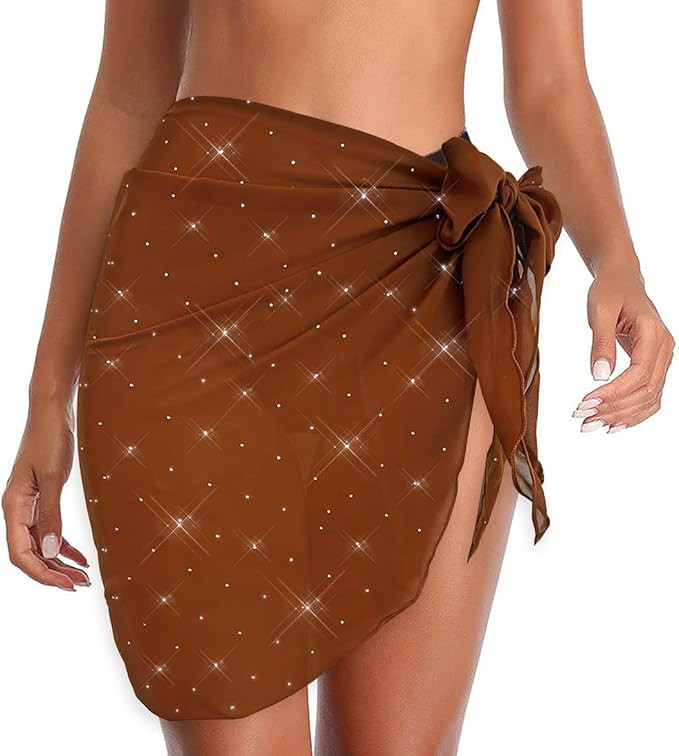 VINICUNCA Women Cover Ups Beach Swimsuit Sarongs Semi-Sheer Coverups for Bathing Suits Skirt Chif... | Amazon (US)