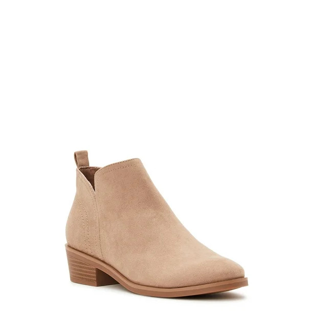 Time and Tru Women's Faux Suede Ankle Boots, Wide Width Available | Walmart (US)