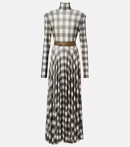 Checked turtleneck jersey midi dress | Mytheresa (US/CA)