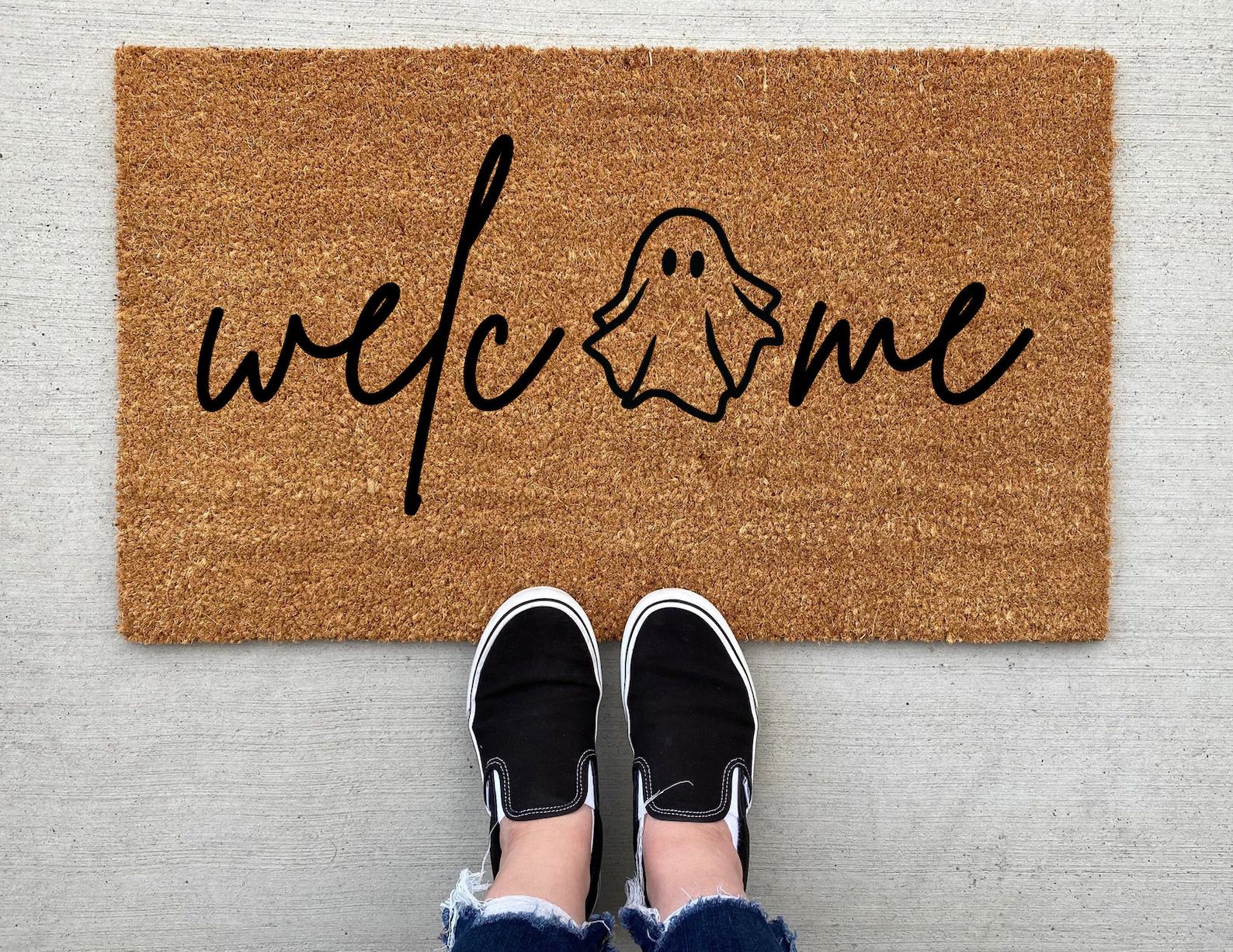 Welcome Ghost House Halloween Doormat Halloween Doormat - Etsy | Etsy (US)