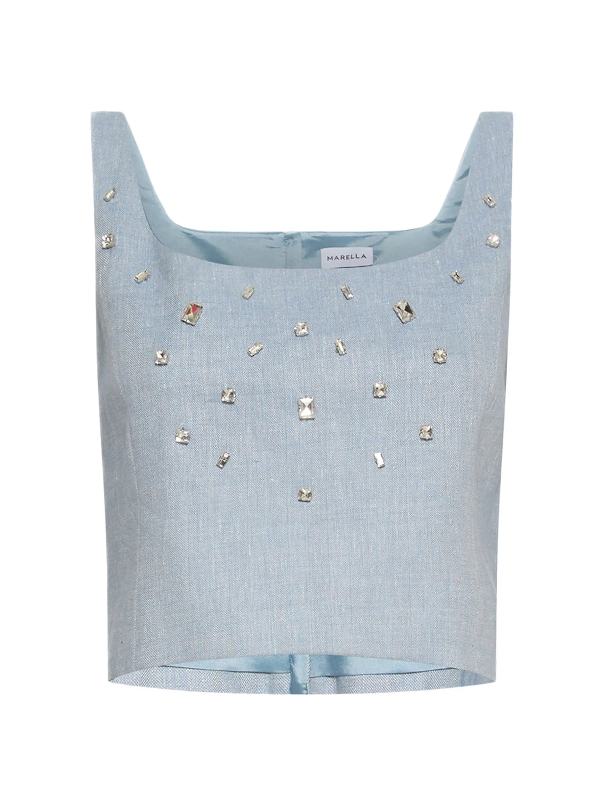 Stretch Linen and Viscose Top | Saks Fifth Avenue