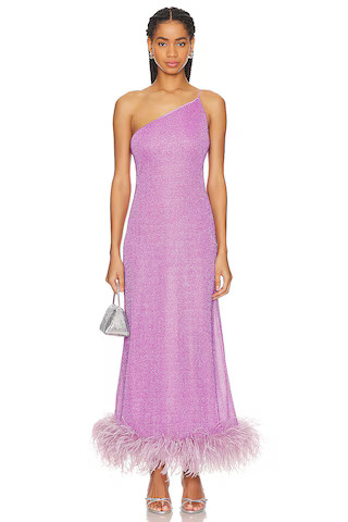 Oseree Lumiere Plumage One Shoulder Dress in Glicine from Revolve.com | Revolve Clothing (Global)
