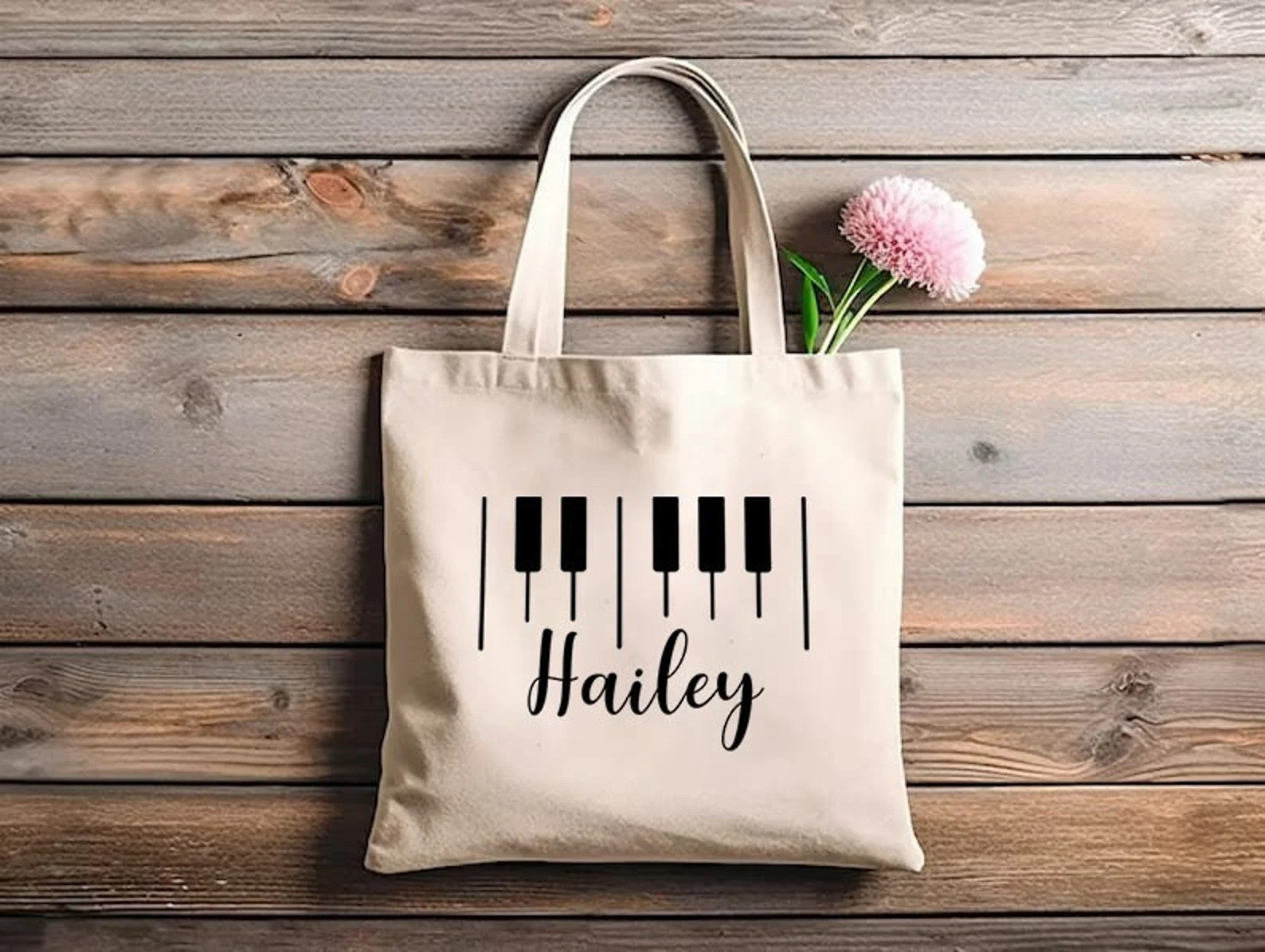 Personalized Piano Name Tote Bag Custom Name Music Gift Bag Piano Lesson Piano Recital Music Teac... | Etsy (US)