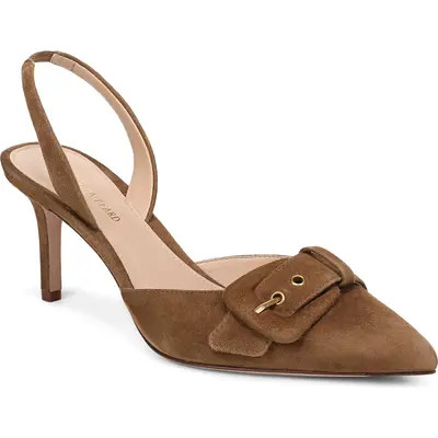 Veronica Beard Lenora Leather Slingback Pump in Navy Leather at Nordstrom, Size 10 | Nordstrom