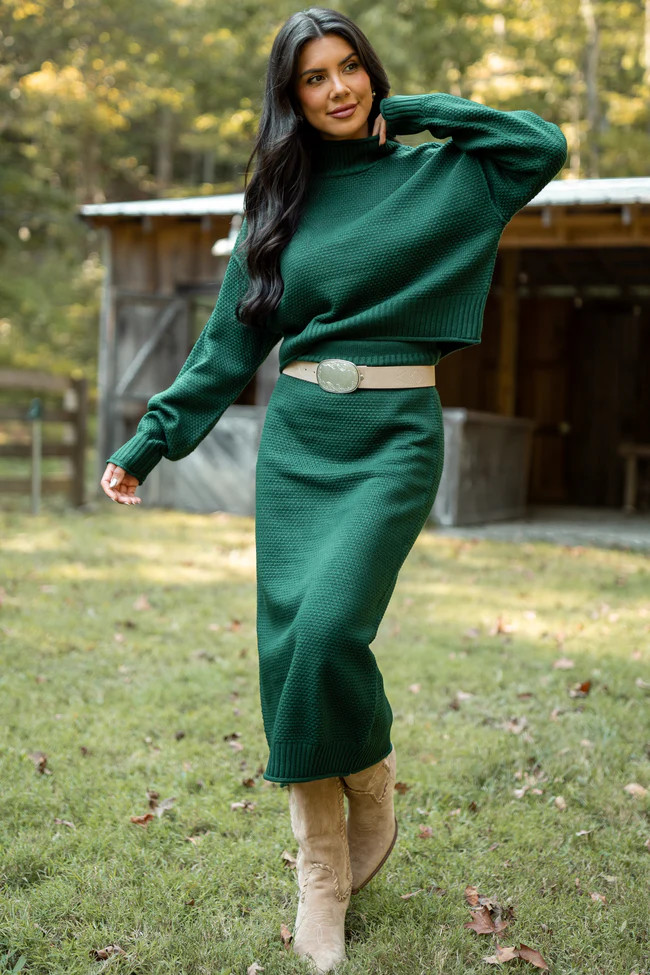 Jamie Forest Sweater Turtleneck Skirt Set SALE | Pink Lily