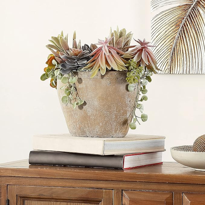 SAFAVIEH Home Collection Faux Artificial Decorative Succulent 13-inch Potted Plant (Fully Assembl... | Amazon (US)