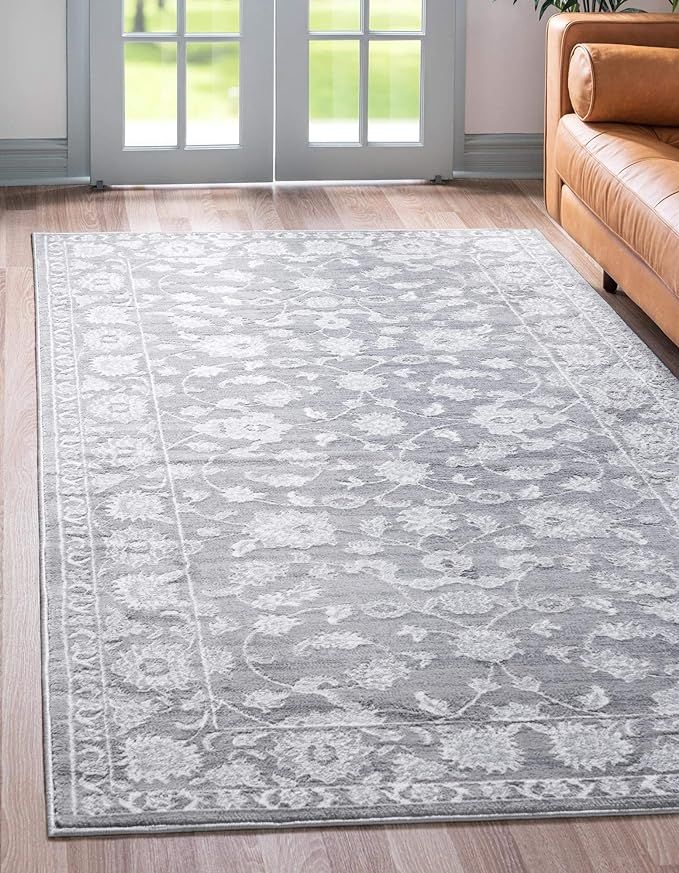 Rugs.com Boston Collection Rug – 8' x 10' Gray Low-Pile Rug Perfect for Living Rooms, Large Din... | Amazon (US)