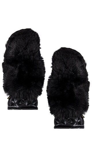 Hill Faux Fur Mittens in Black | Revolve Clothing (Global)
