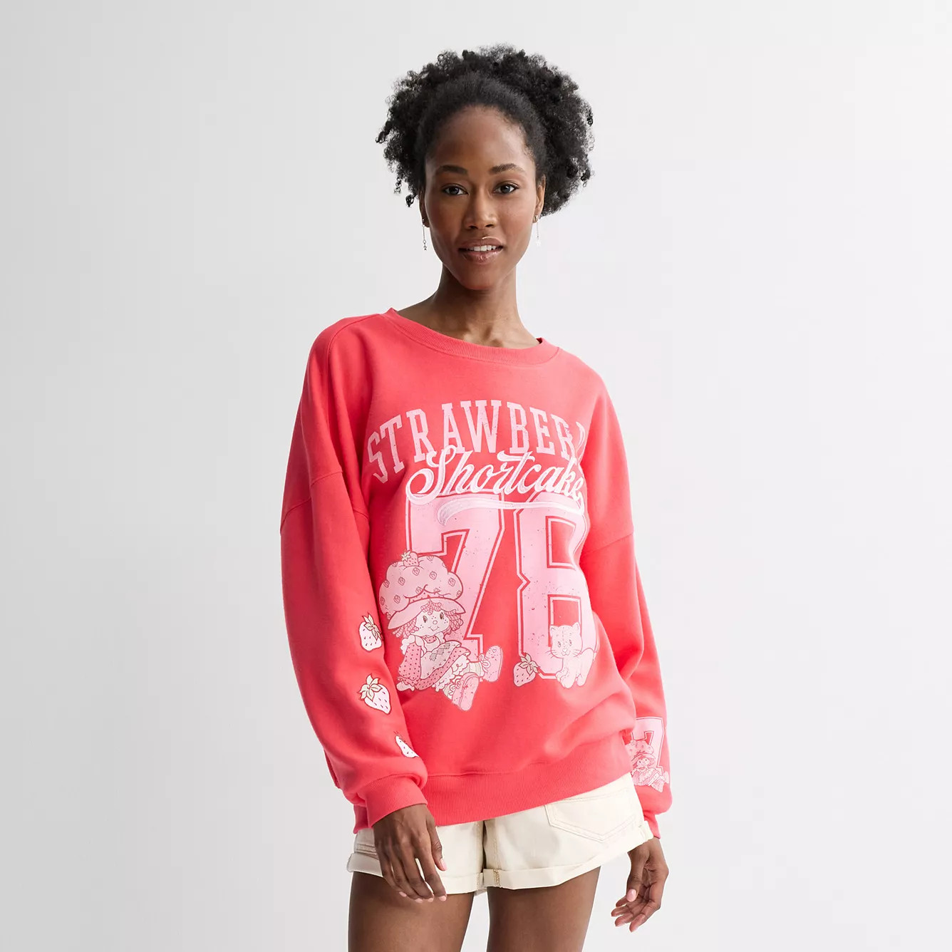Juniors' Strawberry Shortcake Oversized Graphic Pullover | Kohl's
