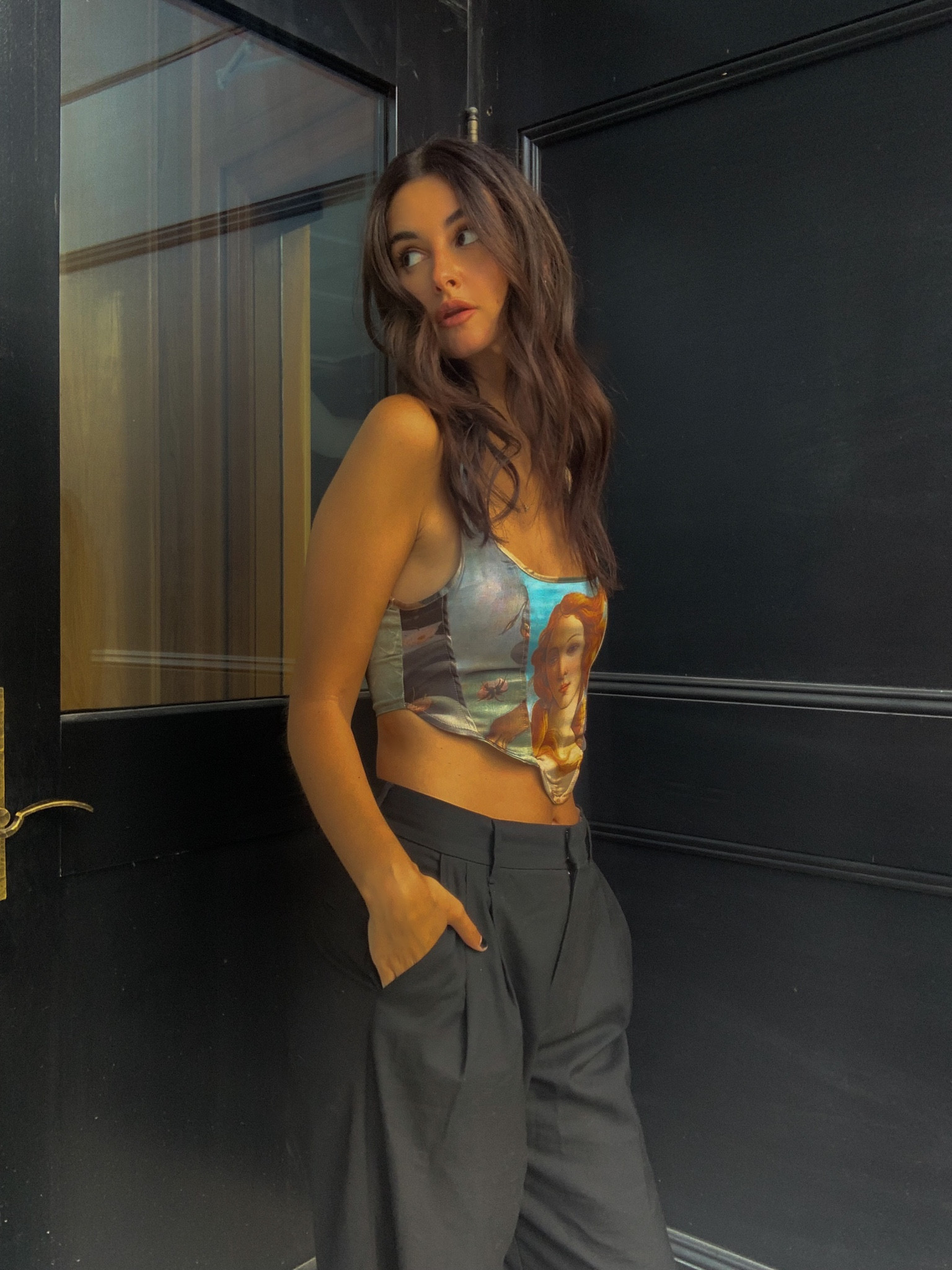 What I wore for my birthday dinner. Love this top and feeling like I am wearing a piece of art. Paired with some wide leg black trousers for some nice contrast.

#LTKstyletip