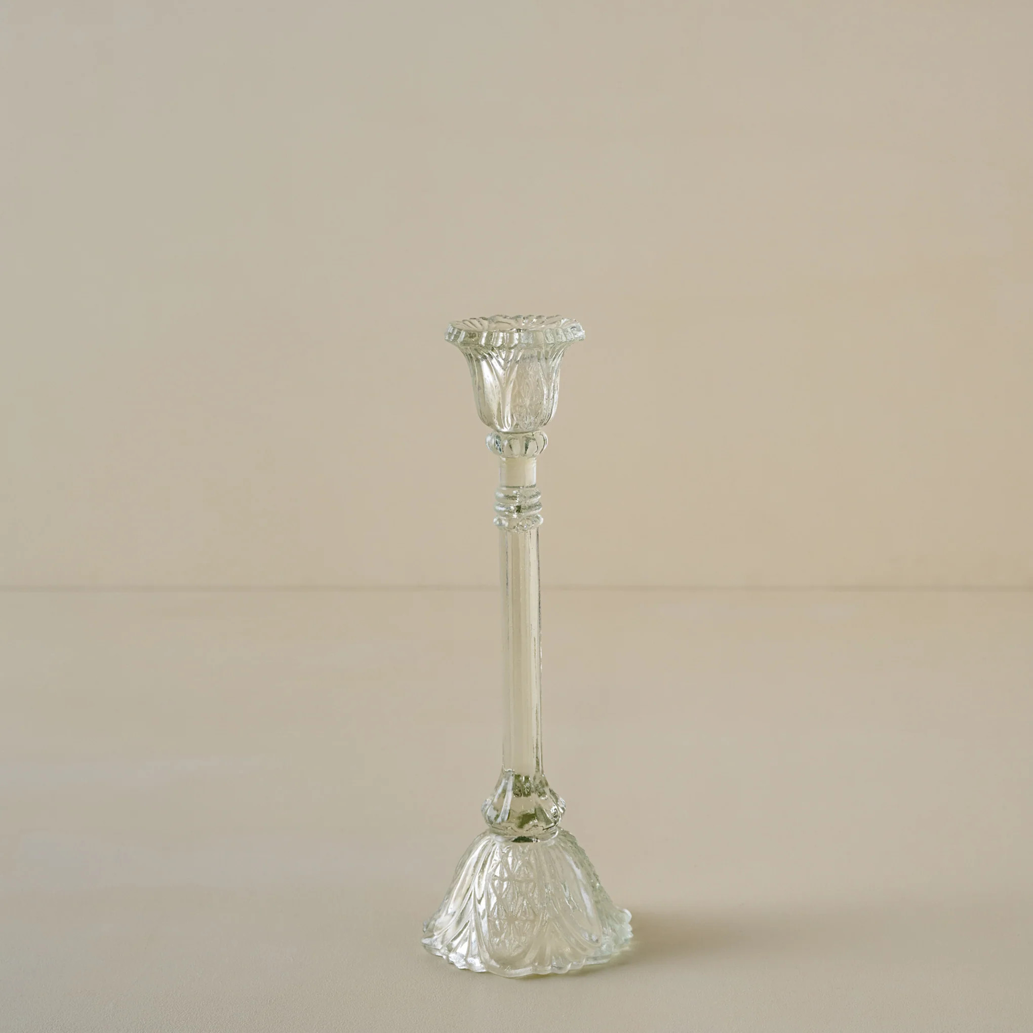 Elsa Antique-Inspired Glass Taper Holder | Magnolia