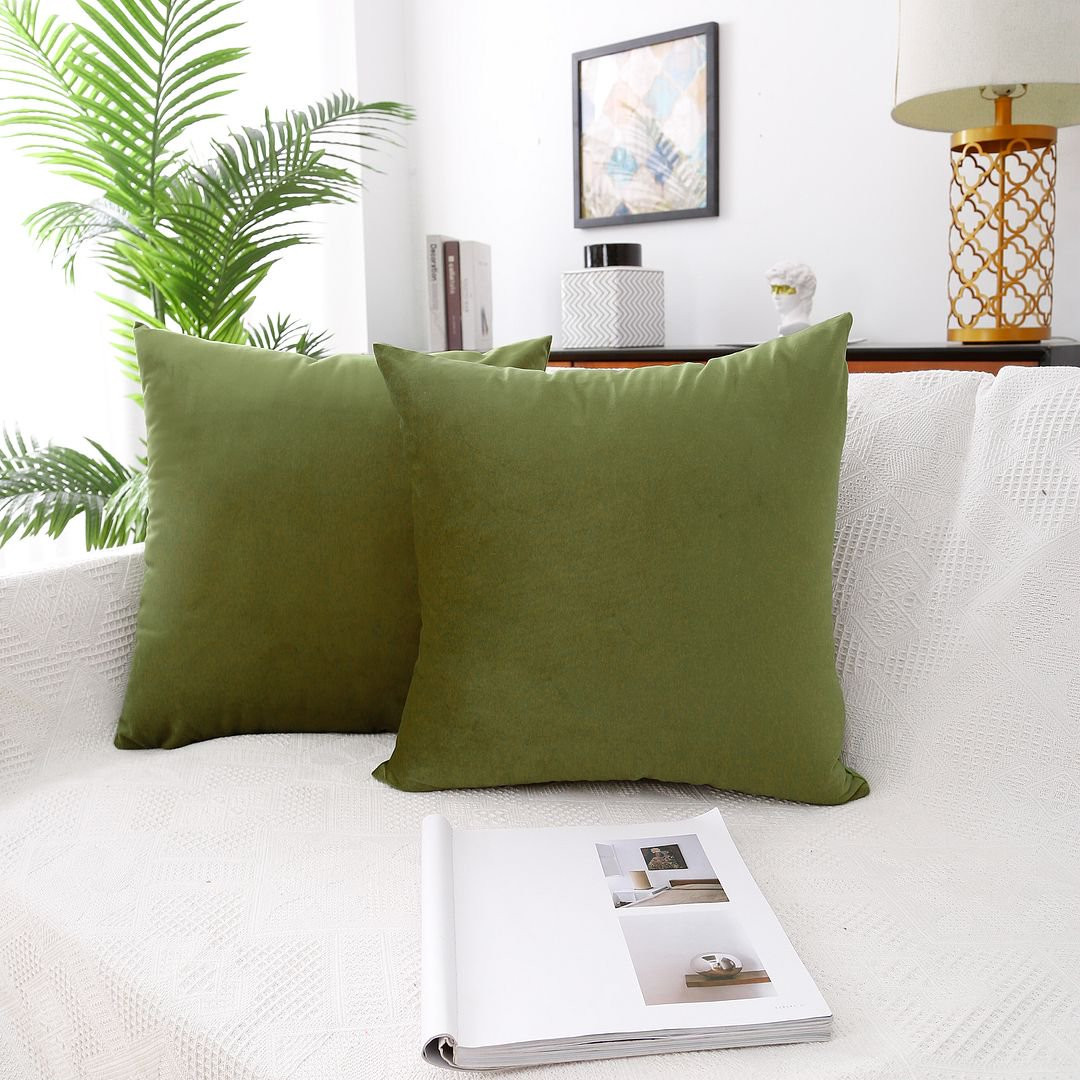 MoonRest - Pack of 2, Velvet Decorative Pillow Cover Set, Cozy Soft with Hidden Zipper Solid Colo... | Walmart (US)