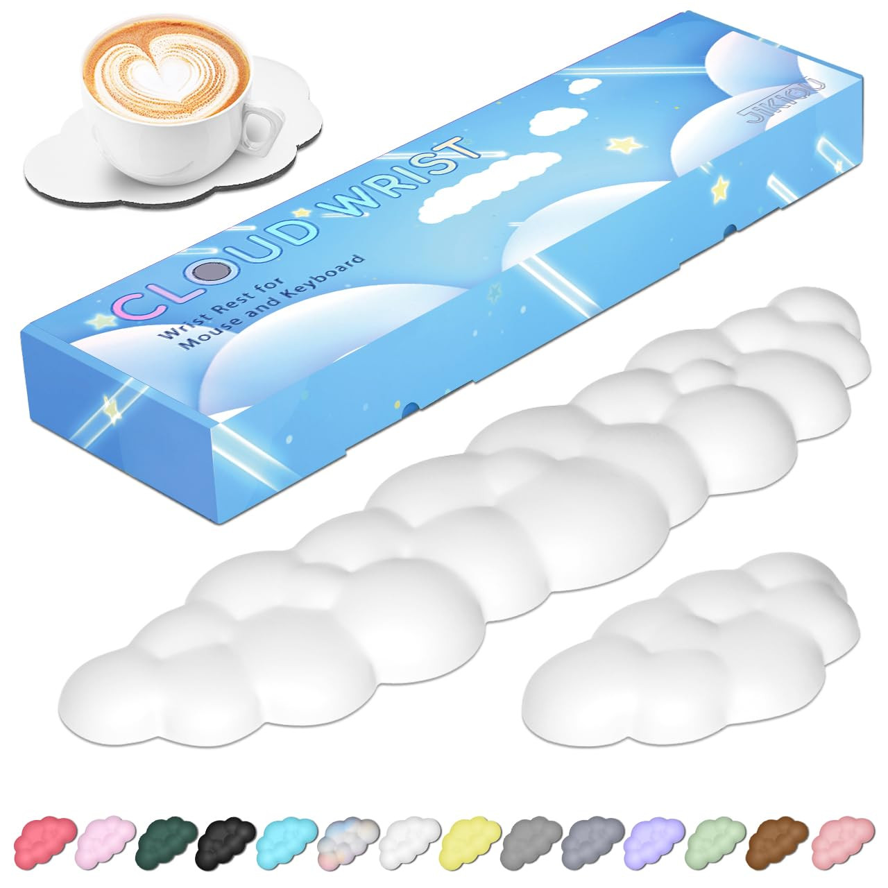 JIKIOU Upgrade Leather Cloud Keyboard Wrist Rest, Cloud Wrist Rest with Non-Slip PU Base, Comfort... | Amazon (US)