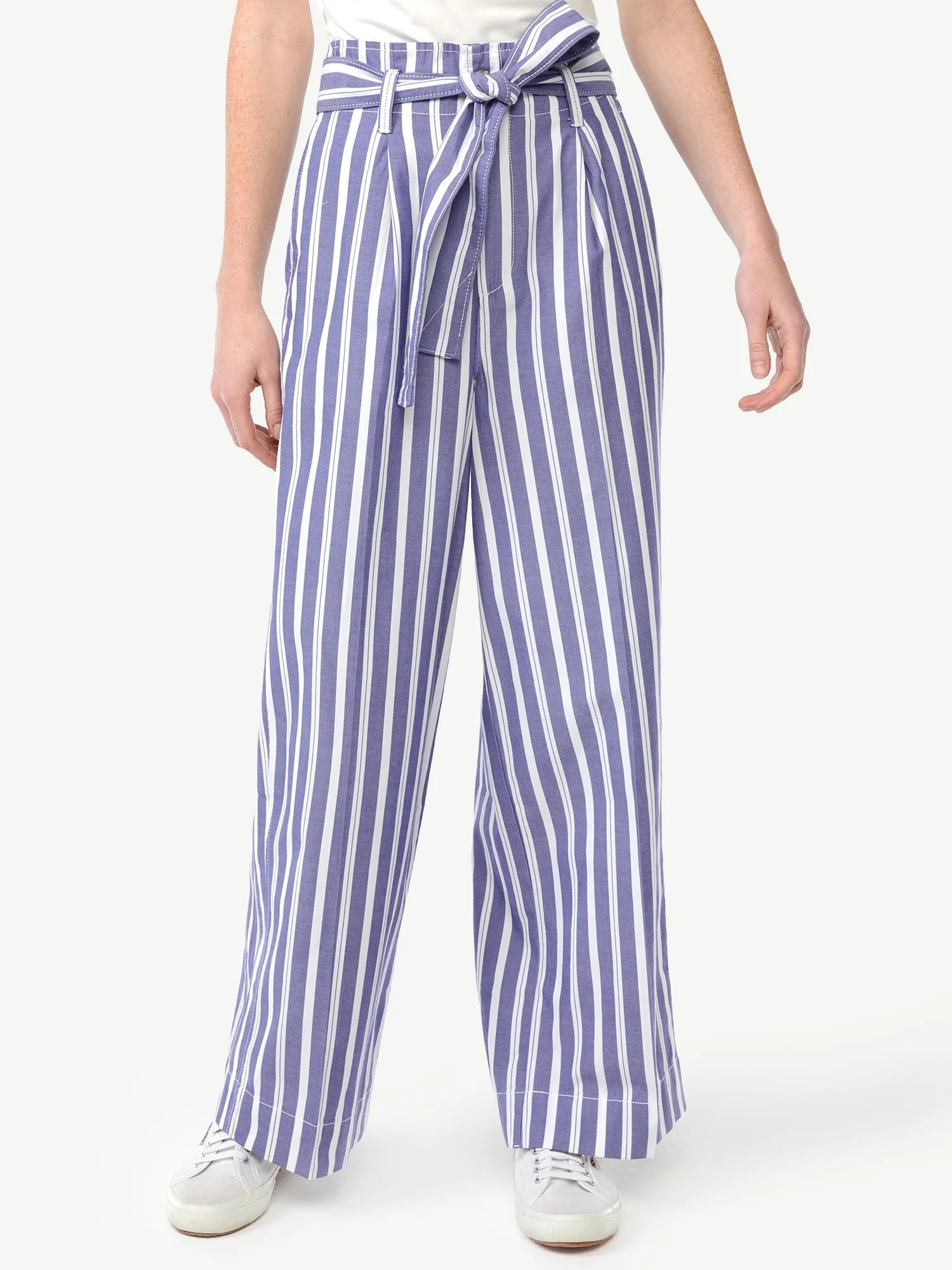 Free Assembly High Rise Belted Wide Leg Trouser | Walmart (US)