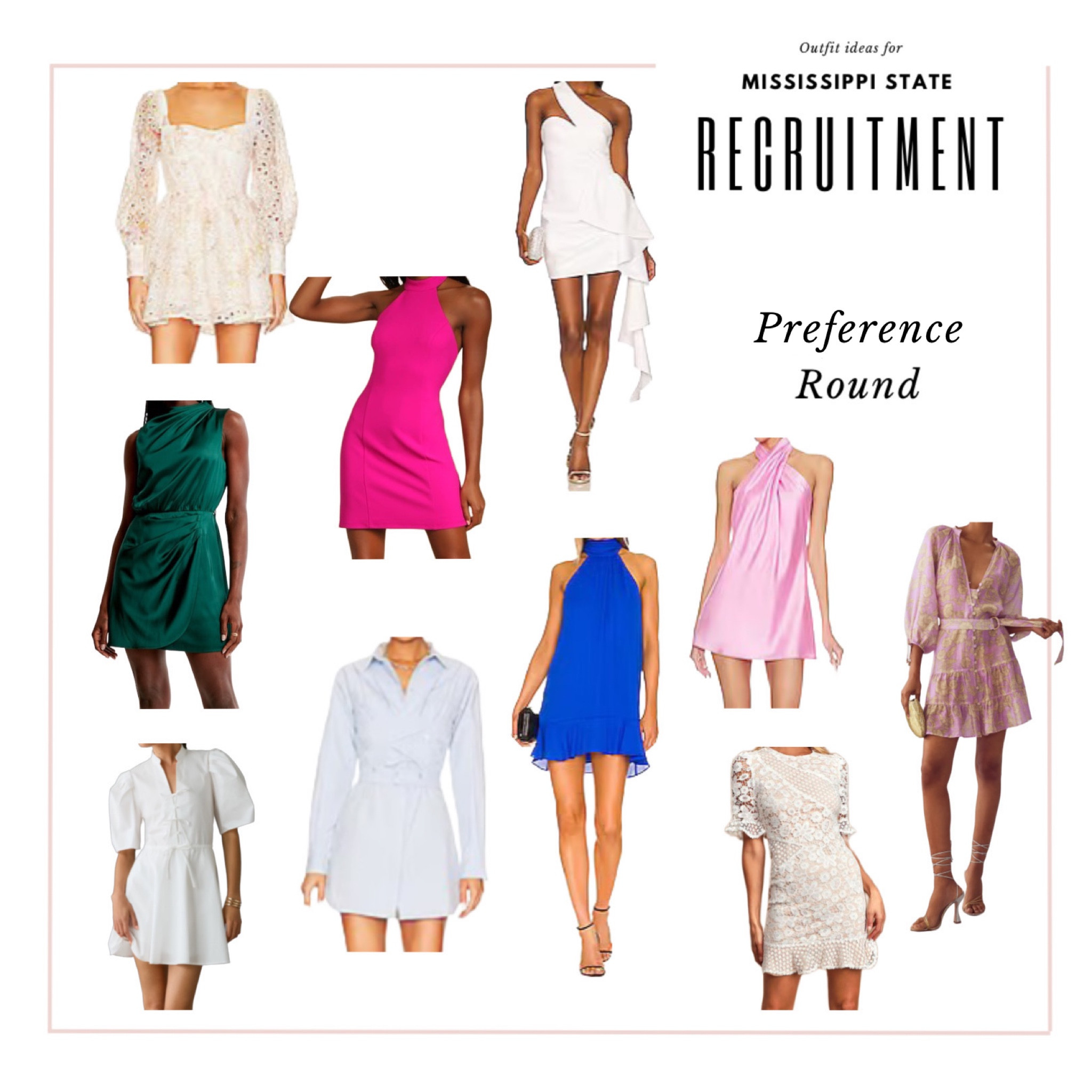 Mississippi State University recruitment style guide for preference round! This day is all about you so wear your favorite color or something you feel confident in! Simple and elegant is always a great way to go! A great neutral heel is great, but bring a pair of flip flops to change into for walking!! 

#LTKworkwear #LTKBacktoSchool #LTKshoecrush
