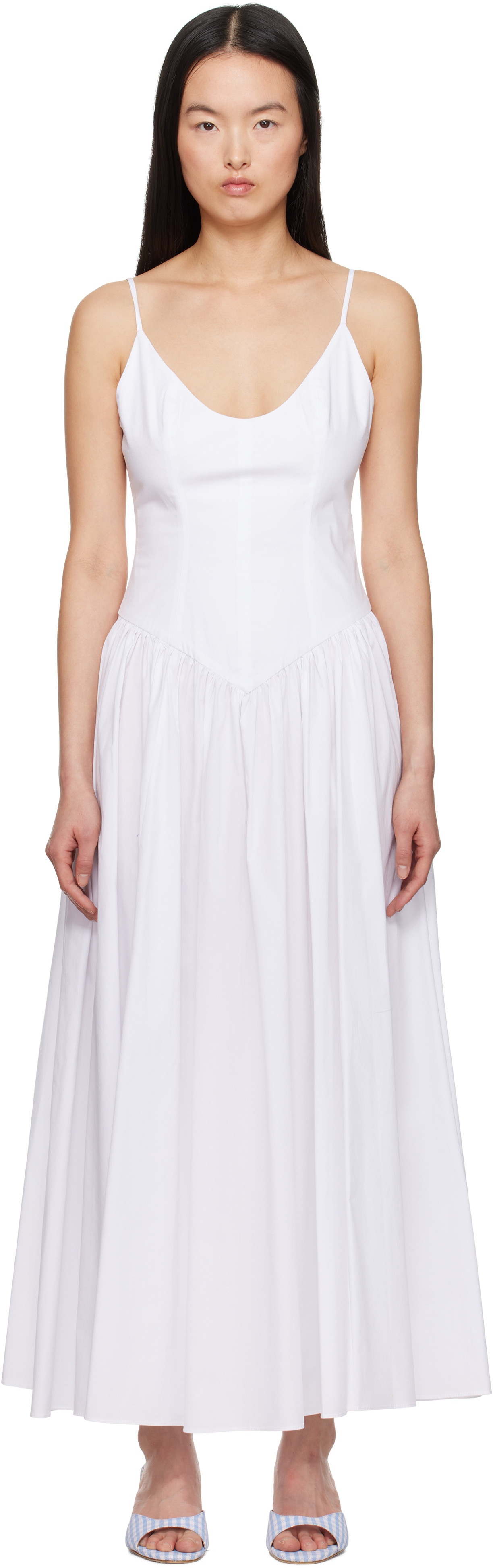 Staud White Dena Maxi Dress | SSENSE