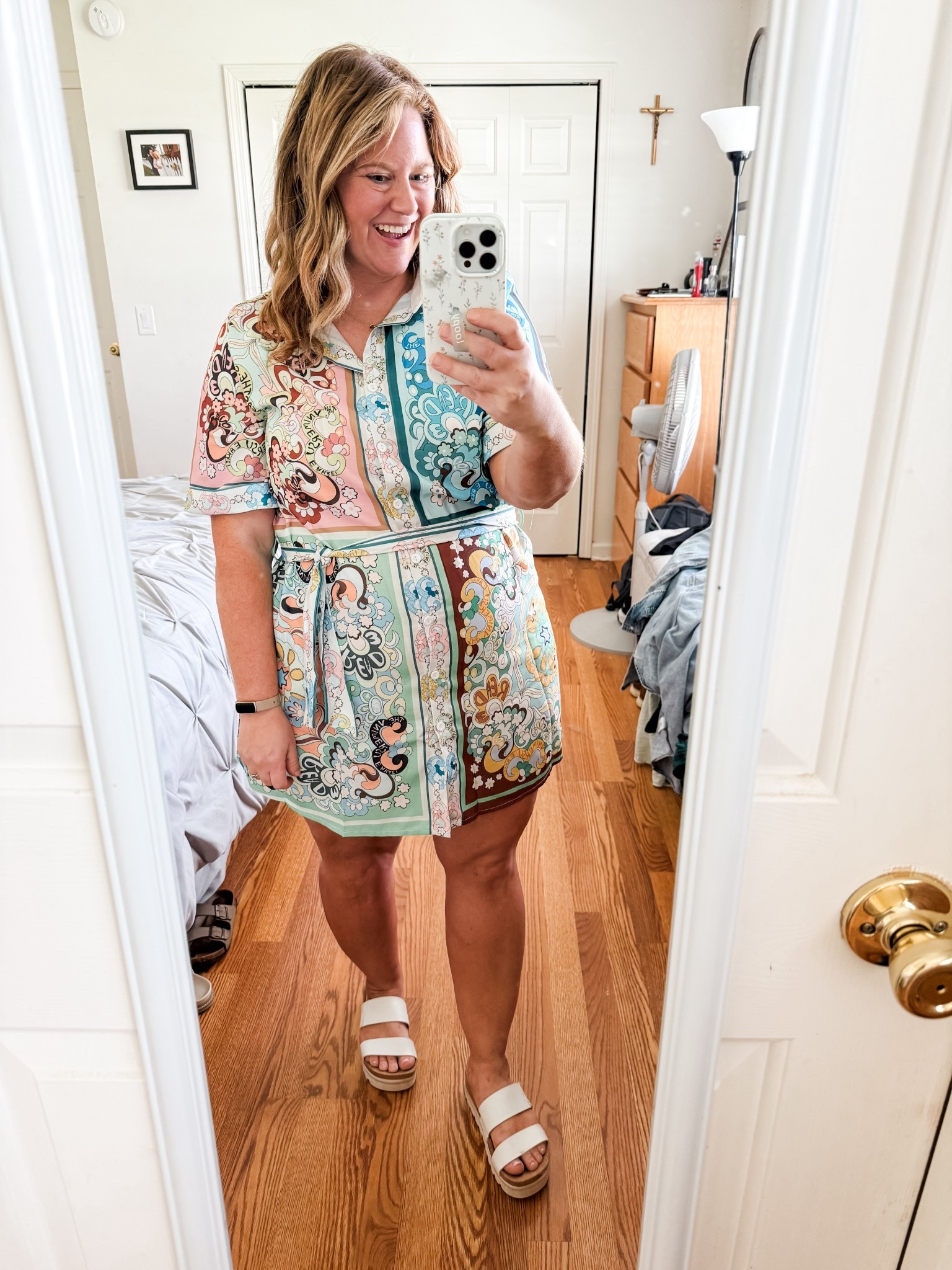 Teacher outfit! This dress has such fun colors! Wearing an XL

#LTKMidsize #LTKWorkwear #LTKParties