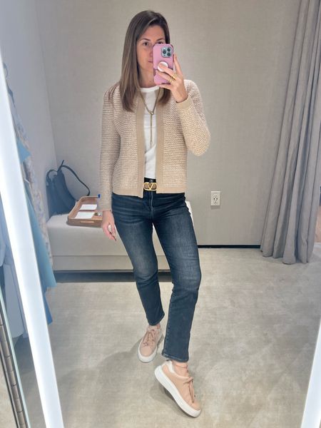 A sweater jacket is a great alternative to a traditional blazer. It offers a polished yet relaxed look. This one is on sale and all sizes just got restocked!

I’m wearing a MP.
T-shirt runs TTS. I’m wearing a size small.
Jeans runs TTS. I’m wearing a size 28.

#LTKfindsunder100 #LTKstyletip #LTKsalealert