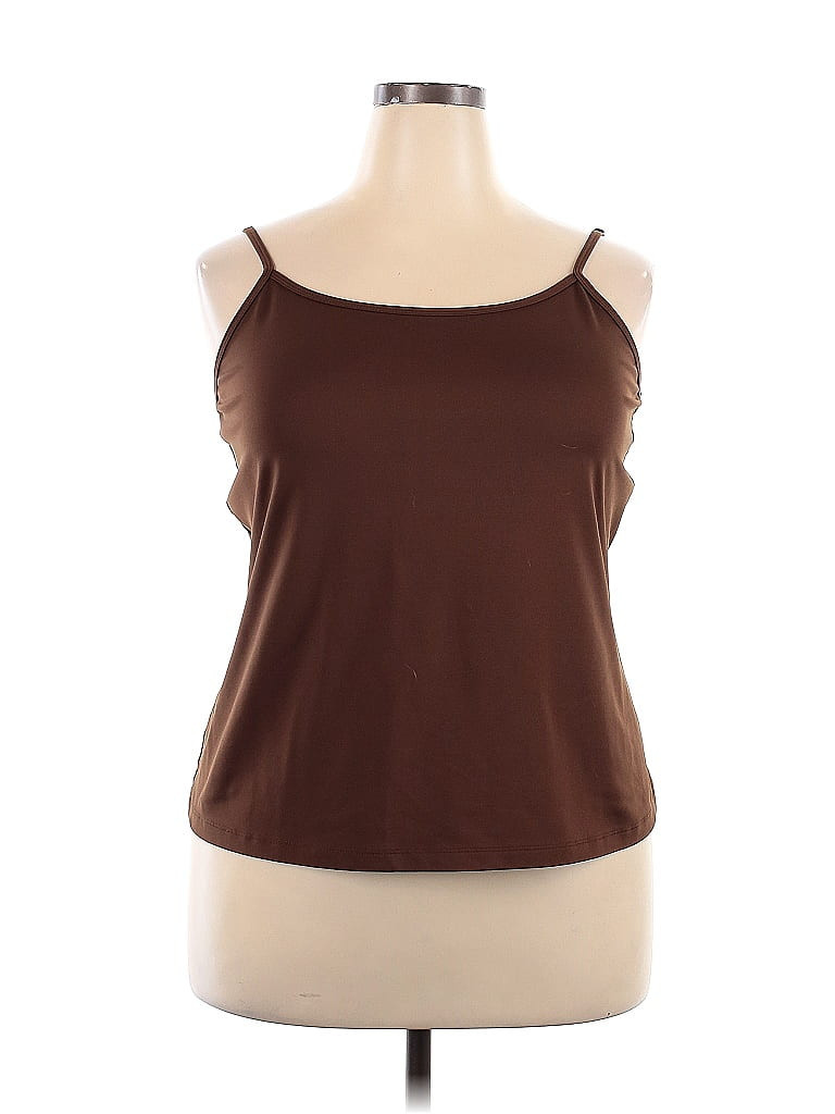 Lane Bryant Tank Top Brown Solid Scoop Neck Tops - Used - Size 18 Plus | ThredUp