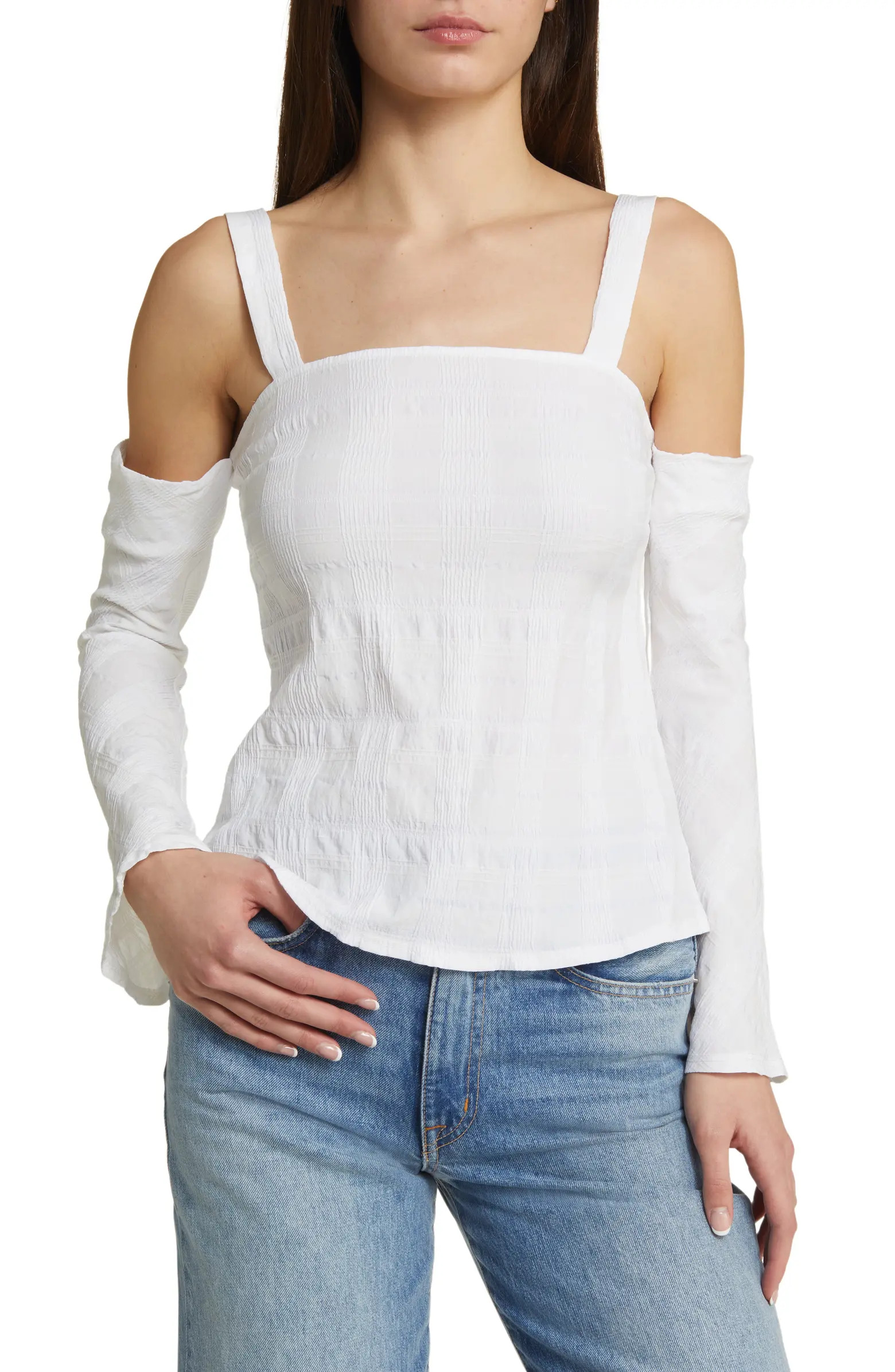 Textured Cold Shoulder Top | Nordstrom