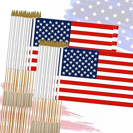 12x18 Inch American Flags on Stick - Patriotic American Flags for Outside, USA Stick Flag Perfect... | Amazon (US)