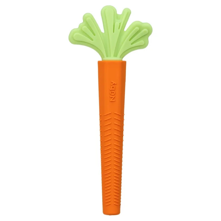 Nuby Sensory Silicone Carrot Baby Tube Teether Toy for 3+ Months | Walmart (US)