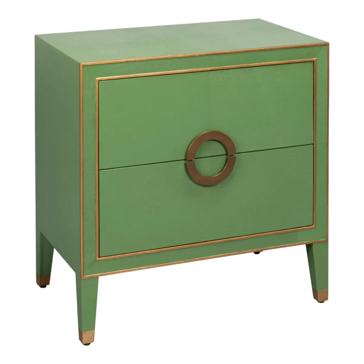 Gabriella Watercress Green Shagreen Nightstand | The Well Appointed House, LLC
