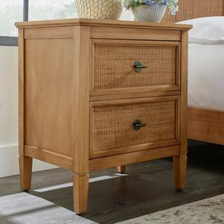 Home Decorators Collection Marsden Patina Wood Finish 2-Drawer Cane Nightstand 13.1142-543 - The ... | The Home Depot