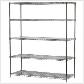 HDX 5-Tier Commercial Grade Heavy Duty Steel Wire Shelving Unit in ChromeMax (60 in. W x 72 in. H... | The Home Depot