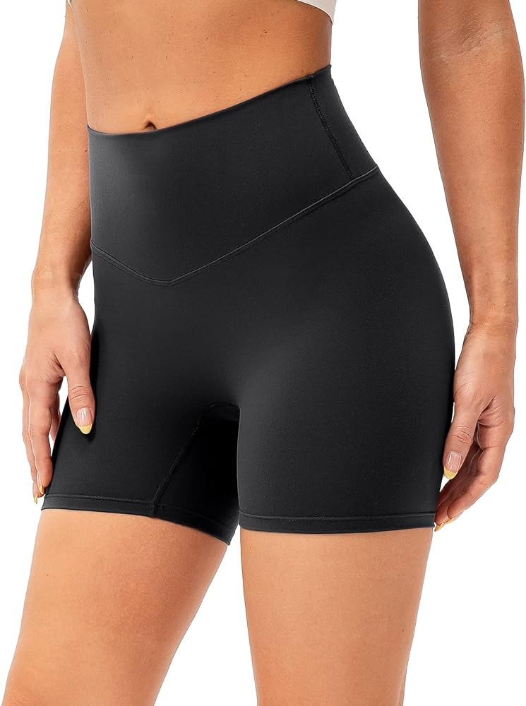 Lavento Women's Naked Feeling Biker Shorts - High Waisted Ultra Soft Workout Yoga Shorts - 5" / 6" I | Amazon (US)