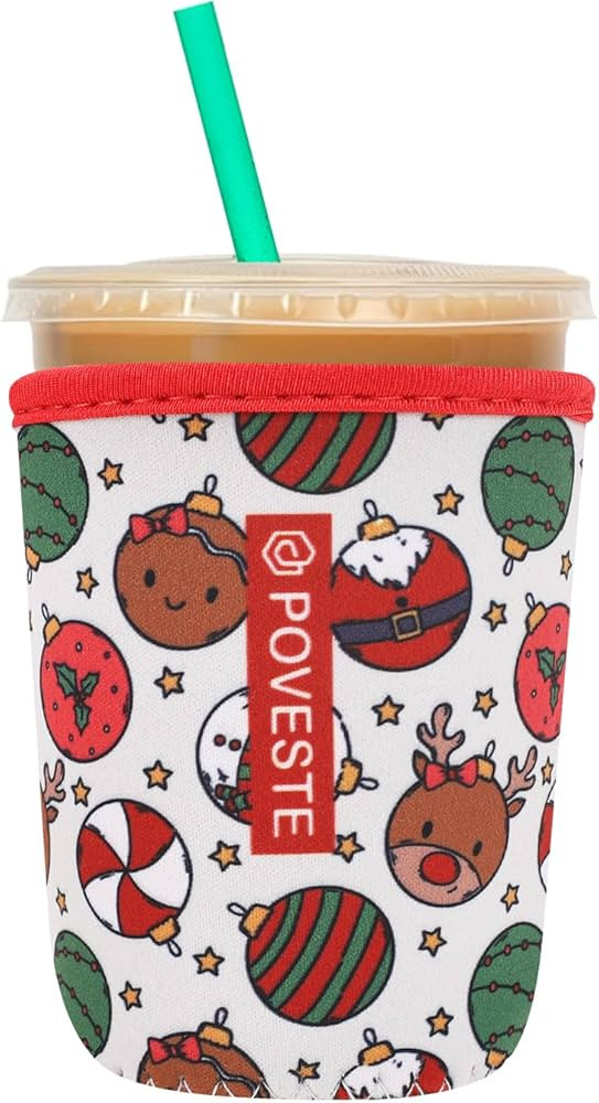 Reusable Neoprene Insulator Sleeve for Iced Coffee & Cold Soda, Coffee Sleeves for Iced & Hot Dri... | Amazon (US)