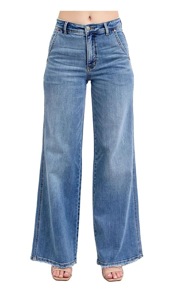 Judy Blue High Waist Retro Wide Fit Jeans, 82648 | Amazon (US)