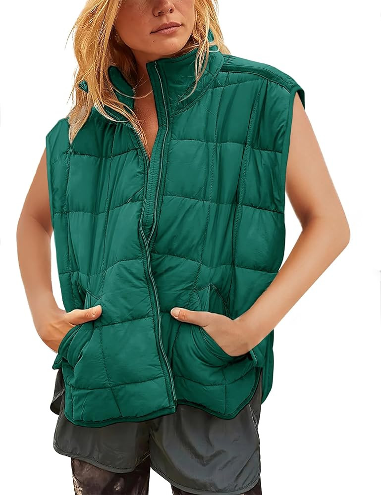 Xiaoxuemeng Puffer Vest Women Lightweight Zip Up Quilted Vest Padded Gilet Sleeveless Jacket with... | Amazon (US)
