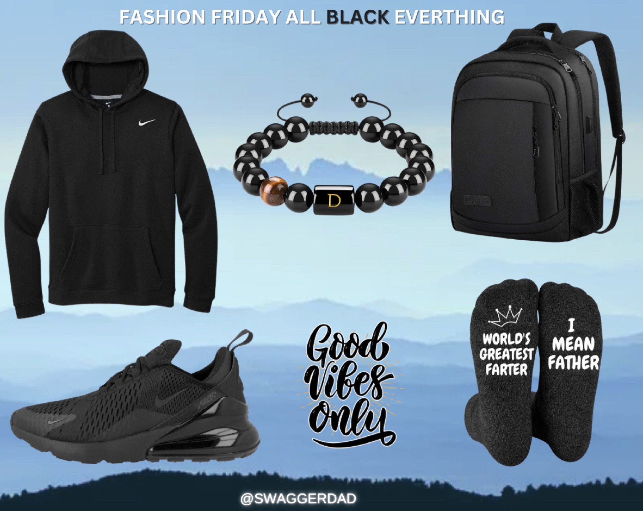 My 2023 Holiday pick’s for Dad’s
All Black Everything!! Black Nike Hoodie, Black Air Max Nike, black funny socks, black backpack and black bracelet!


#LTKHoliday #LTKGiftGuide #LTKsalealert