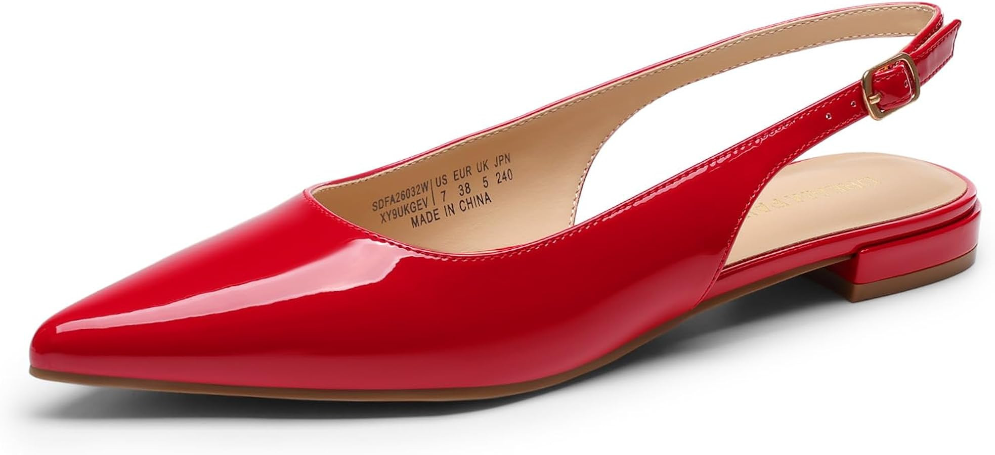 DREAM PAIRS Women's Slingback Dressy Pointed Toe Ballet Flats with Buckle Strap Low Heel Dress Fl... | Amazon (US)