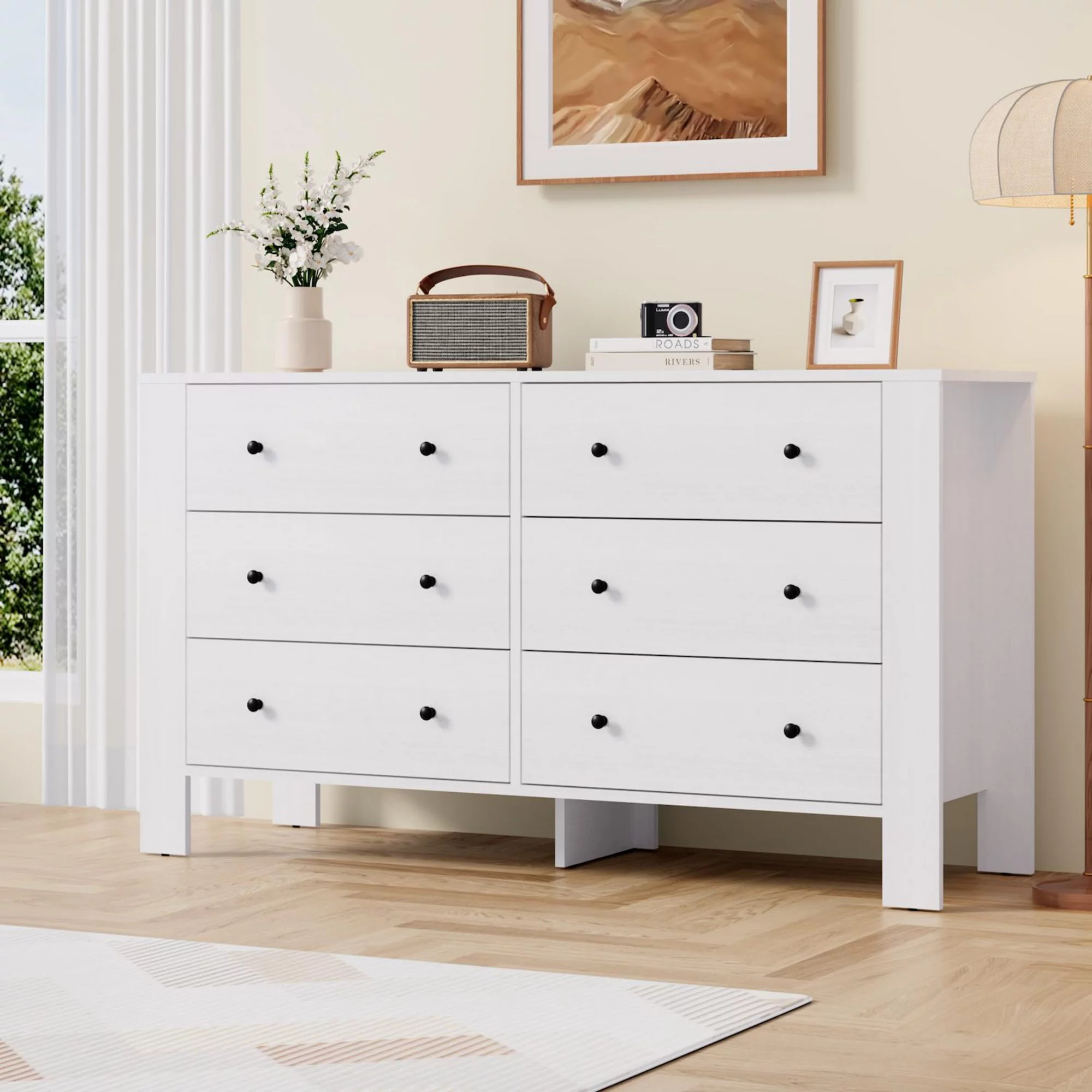 6 Drawer Dresser for Bedroom, Modern Double Dresser Organizer with Storage Drawers | Kohl's