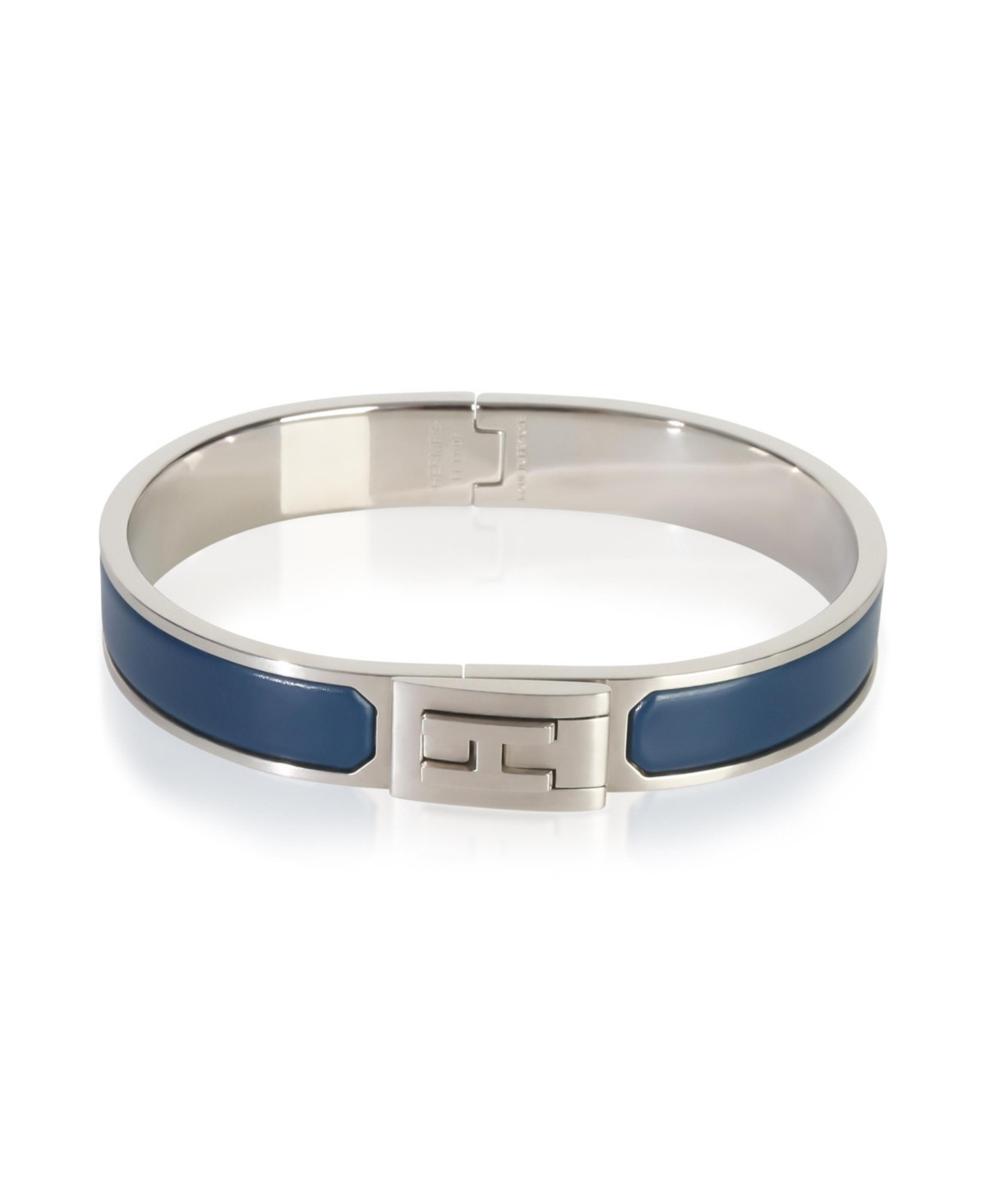 Pre-Owned Hermes Matte Jet Bracelet In Bleu Biarritz Bracelet - Palladium plated | Macy's