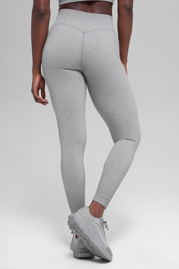 Seamless High-Waist Two Tone Rib Legging | Alo Yoga