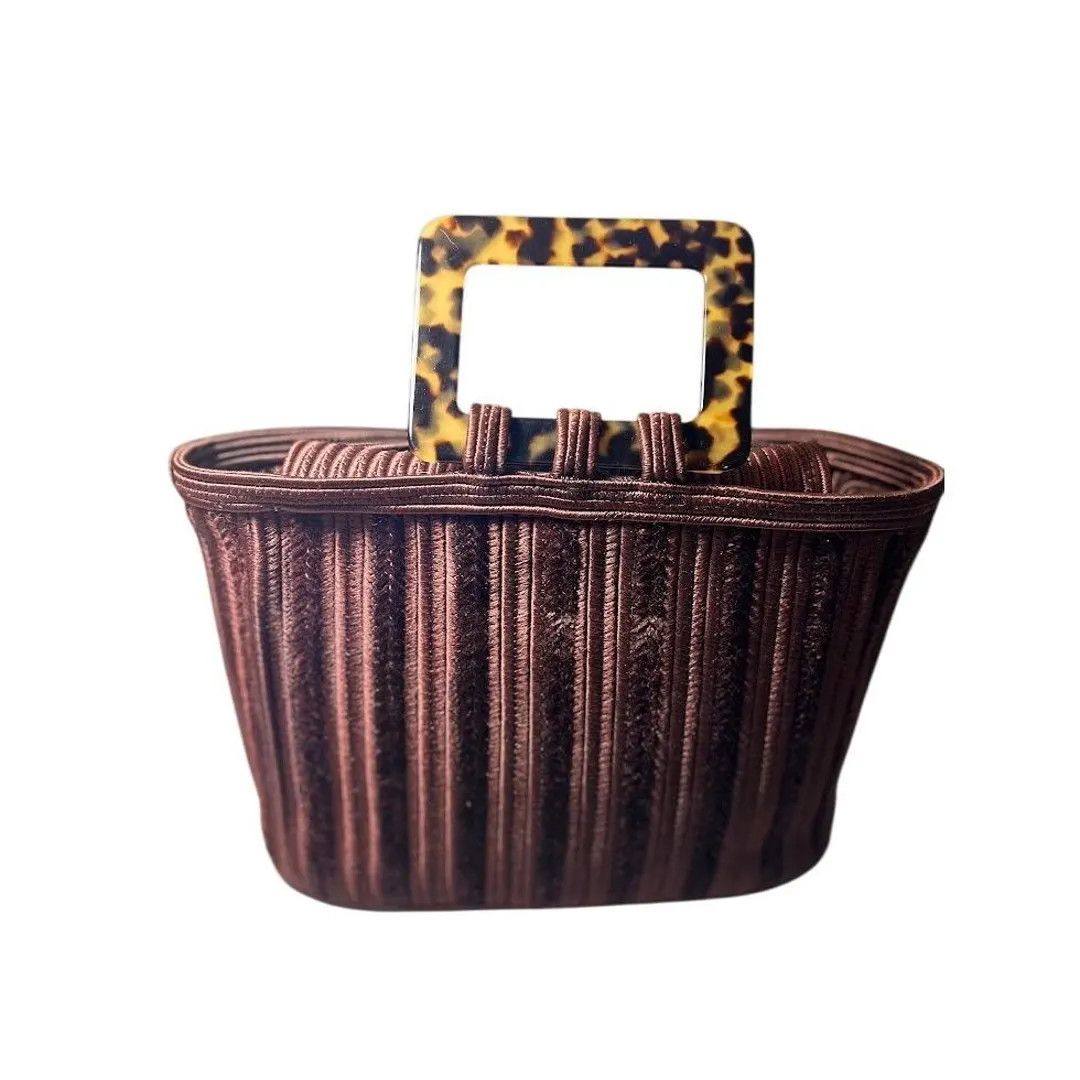 Rare, vintage 1970's Yves Saint Laurent Rive Gauche silk passementerie handbag in copper color. I... | Etsy (US)