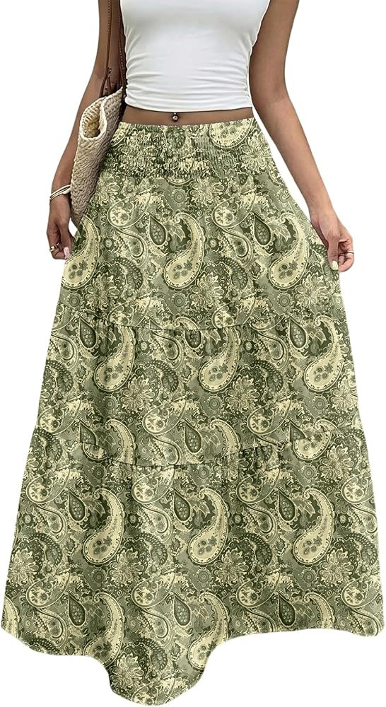 Women's Boho Flowy Maxi Skirts | Amazon (US)