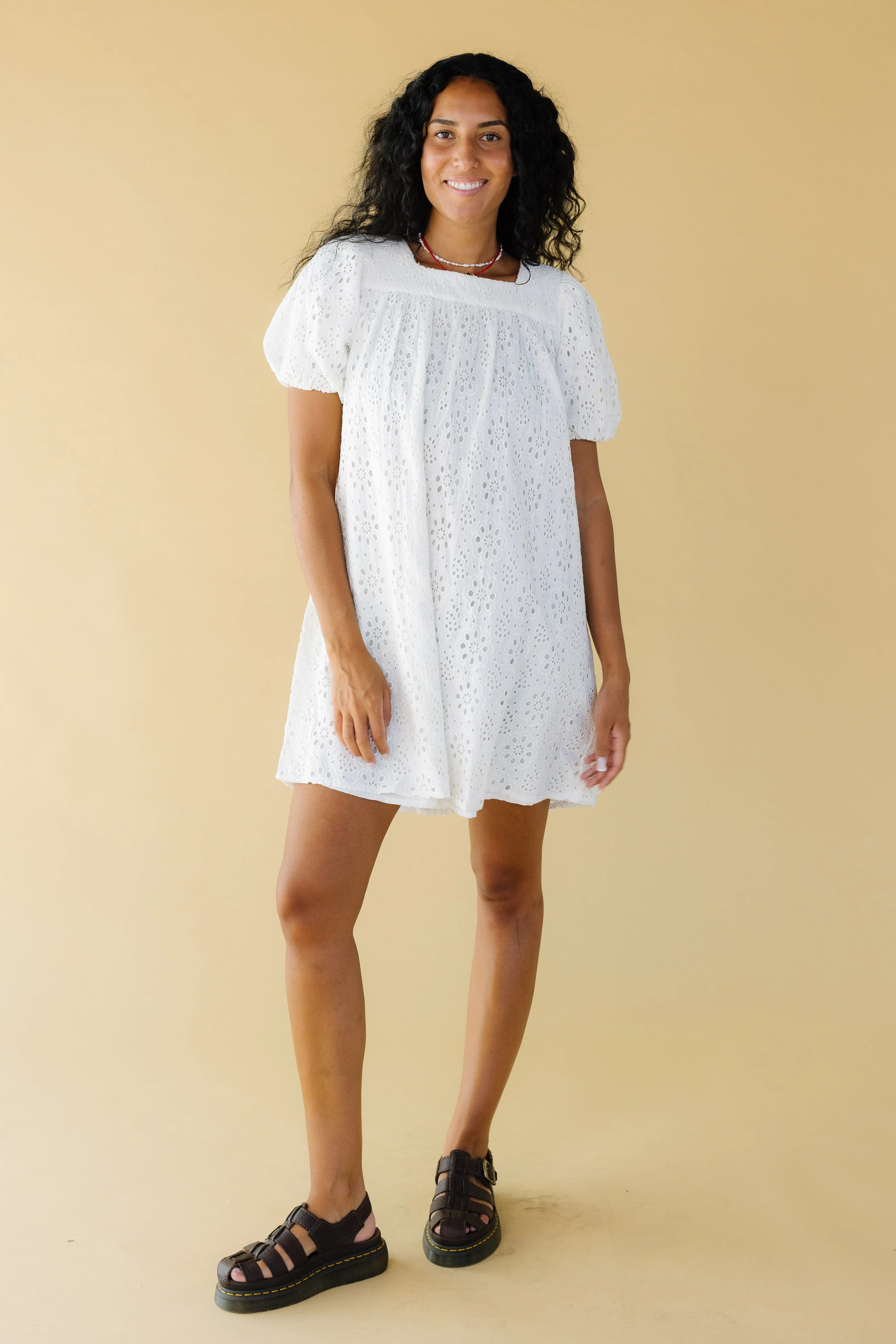 Citrus Modest Eyelet Knee Dress | Called To Surf