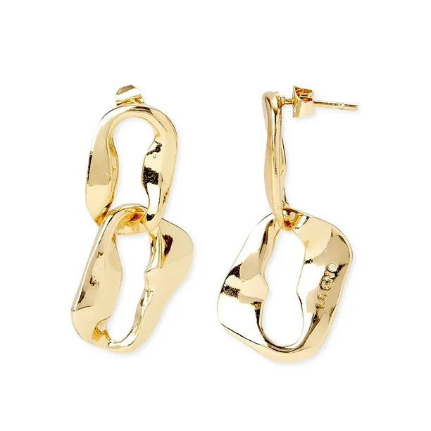 Scoop Womens 14KT Gold Flash-Plated Organic Link Hoops - Walmart.com | Walmart (US)