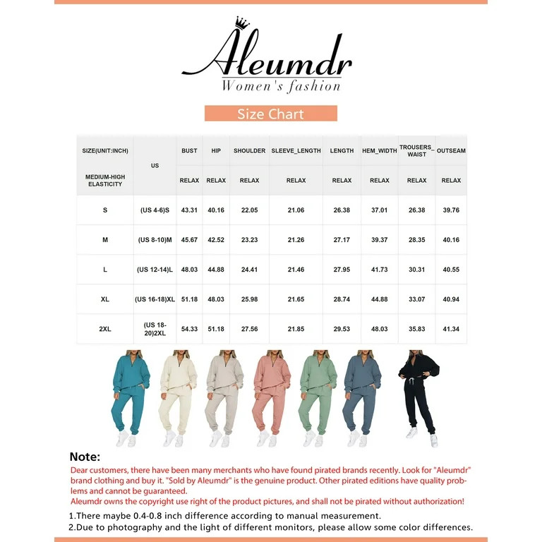 Aleumdr Women's Lounge Sets Long Sleeve Pullover Long Sweatpants Two Piece Outfit Tracksuit Sweat... | Walmart (US)